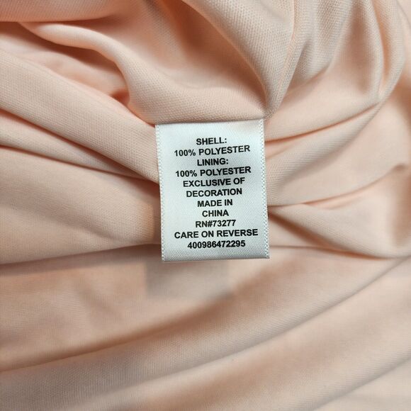 Elle Dress Womens Small Coral Pink Fit & Flare Sleeveless Dotted Belted (A24) - Picture 5 of 9